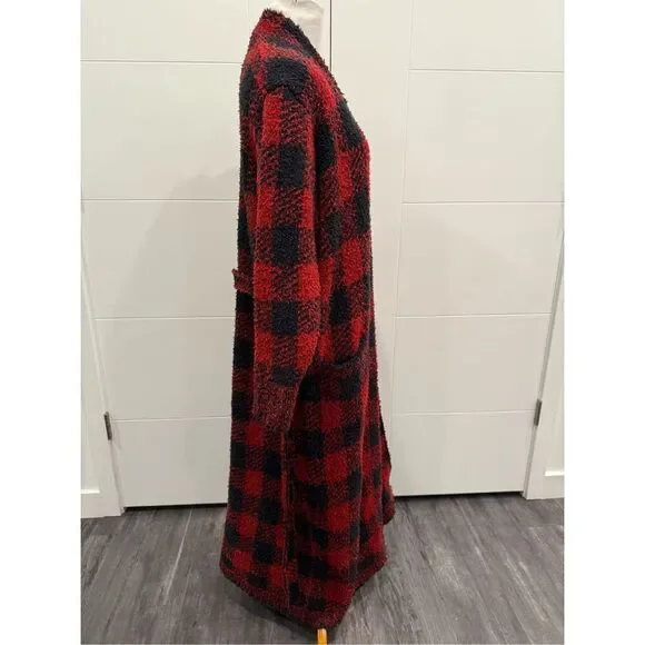 SKIMS Red and Black Plaid Robe